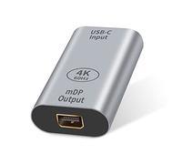 Duttek Mini Displayport to USB C Adapter,USB 3.1 USB C female to Mini Displayport female supports 4K@60Hz,USB C to Mini Displayport Adapter compatible with for Notebook,Projector,TV,Computer,Monitor.