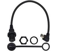 Duttek Mini USB Panel Mount Cable, Right Angled Mini USB Mount Extension Dash Flush Cable Male to Female for Car, Boat, Motorcycle, Truck Dashboard 30cm/12 Inch