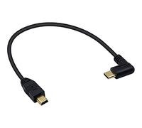 Duttek Mini USB to USB C Cable, 90 Degree USB Type C Male to Mini USB Male Convert Cable for Digital Camera, MP3 Player and More Devices (26cm/10inch)