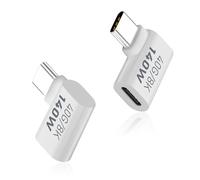 Duttek Right Angle USB C Male to USB C Female Adapter, USB Type C 3.1 Extender Support 40Gbps Data Transfer PD 140W for MacBook, Switch, Steam Deck, iPhone 15 and More Laptop, Tablet, Phone 2 Pack