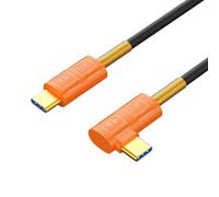 Duttek Silicone 90 Degree USB C Cable for Thunderbolt 4/3, Short USB C Cable Support 240W PD, 40Gbps Data Transfer, 8K/6K@60Hz for iPhone15Pro, MacBook, iPad, Laptop 2FT/60cm