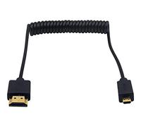Duttek Micro HDMI to HDMI Cable, HDMI to Micro HDMI Coiled Cable, Extreme Slim/Thin and Flexible Micro HDMI Male to HDMI Male Coiled Cable for 1080P, 4K, Ultra HD, 3D, Ethernet (1.2M/4FT)