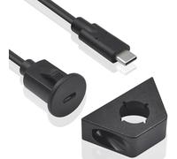 Duttek Type C Car Flush Mount Cable, USB Type C Male to Female Panel Flush Mount Extension Cable, USB C Extension Flush Panel Mount Waterproof Cable for Car Truck Boat Motorcycle Dashboard 1.5M