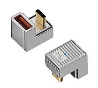 Duttek U Shape USB C to USB A Adapter - 2 Pack, 180 Degree, 120W Fast Charging, 10Gbps Data Transfer, Zinc Alloy, Compatible with Phones, Laptops, PCs, Chargers, Flash Drives, Power Banks