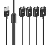 Duttek USB 2.0 Header Splitter 30cm, Multiport USB Power Splitter Cable, USB Splitter 1 in 4 out support Charging and Data Transfer for Laptop,Mac,TV, PC, HDD (1 in 4 Out)