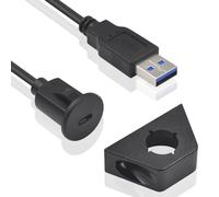 Duttek USB 3.0 Male to Type C Female Car Flush Mount Cable, USB A to USB C Extension Flush Panel Mount Waterproof Cable, Panel Mount Extension Cable for Car Truck Boat Motorcycle Dashboard 1.5M