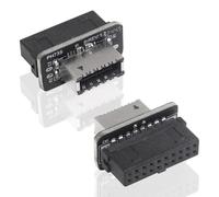 Duttek USB 3.0 to USB 3.1 Type-E Front Panel Adapter (2 Pack) - USB 3.0 19 Pin Male to 20 Pin Type E 3.1 Female Connector, Vertical USB Front Panel Adapter for Computer Motherboard