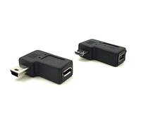 Duttek USB Adapter Combo: 2-in-1 Right Angle Micro USB to Mini USB Adapter Set