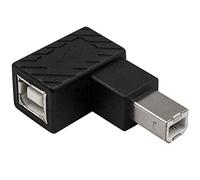 Duttek USB B 2.0 Adapter, USB 2.0 Type-B Printer Cable Adapter, Right Angle USB B 2.0 Male to Female Adapter for Printer Short Extension Cable for Printer, Scanner, Mobile HDD and More