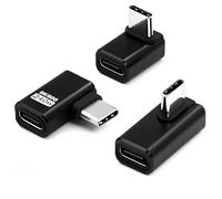 Duttek USB C 90 Degree Adapter, Right Angle USB C Male to Female Adapter【80Gbps/240W PD/8K@60Hz】 90 Degree Type C Extender Converter for Thunderbolt 5/4, iPhone 16, Steam Deck ROG Ally, 3 Pack