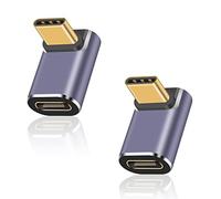Duttek USB C Angle Adapter 40Gpbs, USB C 90 Degree Adapter supports 8k@60HZ and 100W Fast Charging, Compatible with Thunderbolt 3/4,USB Type C interface devices (2 pack)
