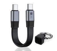 Duttek USB C Cable Short PD 240W/80Gbps USB C Male Short Cable Thunderbolt 4（13cm） Portable Flexible PowerBank Compatible with iPhone 15/16 Pro/Max MacBook Pro/Air iPad Pro/Android Auto, VR Device.