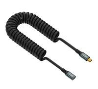 Duttek USB C Extension Coiled Cable 20Gbps, USB C Male to Female Extension Cable 100W, Type C Extender Cord for Laptop Tablet Mobile Phone and More(1.8M)