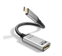 Duttek USB C to HDMI Cable 20cm, 8K USB C Male to HDMI Female Nylon Braided Cable,Thunderbolt 4/3 Compatible with Laptap, ipad, MacBook Pro, MacBook Air, (Uni-directional) (USB C to HDMI)