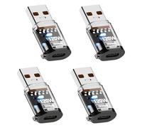 Duttek USB C to USB Adapter 10Gbps 120W, Type C Female to USB Male Adapter, Type C to USB 3.2 Adapter with OTG for i-Phone, Galaxy, MacBook, AirPods, i Pad, Car (4 Pack)