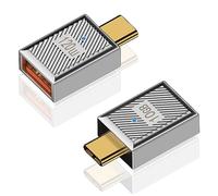 Duttek USB Female to USBC Male Adapter-2 Pack, Zinc Alloy USB A to Type C OTG Adapter 120W, 10Gbps for Laptop, PC, Charger