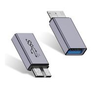 Duttek USB Micro B to USB A Data Charging Adapter - 10Gbps USB A female to USB3.0 Micro B male External Hard Drive Converter, for External Hard SSD Drive, Digital Camera, Phone - 2 Pack
