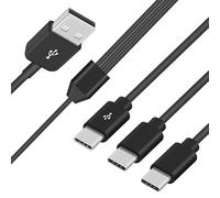 Duttek USB Splitter 3 in1 Cable, USB Male to 3 USB C Male Split Y Cable for LeTV Le 1, Le Pro, Le MAX, OnePlus 2 Nokia N1 tablet, Xiaomi 4C, (0.3m)