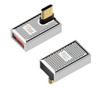 Duttek USB to C Angle Adapter-2 Pack, USB Extender, Zinc Alloy USB 3.1 Type C to USB Adapter, USB A to USB C OTG Adapter 120W, 10Gbps for Laptop, PC, Charger