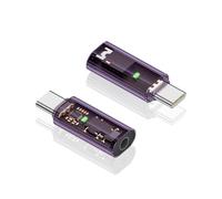 Duttek USB Type C to 3.5mm Audio Headphone Adapter, USB Type C To 3.5mm Headphone Jack Adapter DAC USB C Headphone Adapter for iPhone Max/Pro/Plus, iPad Pro, Galaxy (2 Pack, Transparent light purple)