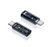 Duttek USB Type C to 3.5mm Audio Headphone Adapter, USB Type C To 3.5mm Headphone Jack Adapter DAC USB C Headphone Adapter for iPhone Max/Pro/Plus, iPad Pro, Galaxy (2 Pack, Transparent light blue)