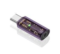 Duttek USB Type C to 3.5mm Audio Headphone Adapter, USB Type C To 3.5mm Headphone Jack Adapter DAC USB C Headphone Adapter for iPhone Max/Pro/Plus, iPad Pro, Galaxy (1 Pack, Transparent light purple)