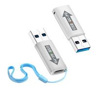 Duttek USB3.1 QC to USB Type C PD Adapter - PD/QC 4.0 Fast Charging USB3.1 Male to USB Type C Female Fast Charging Adapter with LED Light for USB QC Power to USB C PD Function (2 Pack)