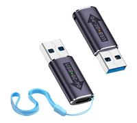 Duttek USB3.1 QC to USB Type C PD Adapter - PD QC 4.0 Fast Charging USB3.1 Male to USB Type C Female Fast Charging Adapter with LED Light for USB QC Power to USB C PD Function (2 Pack)