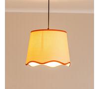 ValueLights | Large Easy Fit Natural Scallop Light Shade with Rust Trim Bedroom Hallway Lampshade | Shades, Home Décor & Improvement Essential