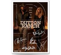 Dutton Ranch Cast Signed Poster Print Picture Display Autograph Memorabilia TV Series Fans Gift A4/A3 Kevin Costner Luke Grimes (A4 Poster Only)