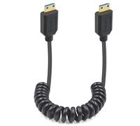 Dutttek 8K Mini HDMI to Mini HDMI Coiled Cable, 48Gbps Mini HDMI 2.1 Cable, Extreme Slim/Thin Mini hdmi Male to Male Coiled Cable, for TV Box or Disk Player 1.2M