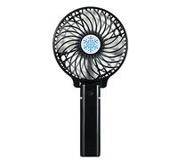 DUTTY Mini handheld fan, 2000mAh rechargeable battery, 3-8 hours of battery life. Low noise, USB charging, portable, foldable as a table fan (Black)