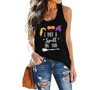 DUTUT Halloween Tank Tops for Womens I Put A Spell on You Tanks Sanderson Sisters Sleeveless Shirts - Black - Medium