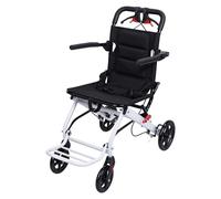 dutwirtz Transit Travel Wheelchair, Portable Folding Transport Wheelchairs Support 180lbs Narrow Doorways Wheel Chair Lightweight Aluminum Wheelchair for Adults and Seniors Black