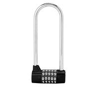 -Duty 5-Digit Resettable Combination Padlock with Extra- Shackle - Zinc Alloy U-Shaped Security Lock for Outdoor Sheds, Cabinets, Gym & School Locker