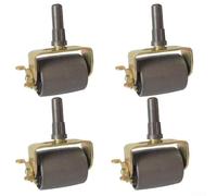 Duty Bed Frame Wheels with Locks,4 Pack Stem Casters,1400lbs Load Capacity,Brown Rollers with Socket Inserts for Easy Furniture Replacement and Stable Support