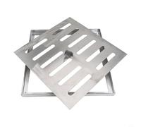 Duty Drain Grate Outdoor Drainage Cover Channel Grate, Rust-Resistant Brushed Finish Square Gulley Grid Drain Cover Grate Lid(300 * 300 * 20 * 2mm)