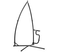 Outsunny Hammock Chair Stand Only Heavy Duty Metal C-Stand Indoor Or Outdoor In Black Black