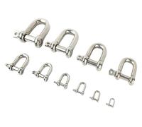 Duty Heavy Link Hook Shackle, 304 Stainless Steel Straight D Shackle M4-M16 Rigging Hooks Boat