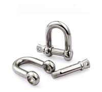 Duty Heavy Link Hook Shackle, Stainless Steel D Rigging Shackle Silver M4-M16(M14(1pcs))