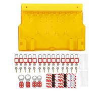 -Duty Lockout Tagout Station Kit with Insulated Padlocks, Multi-Hasp Board, Keys & for Electrical Industrial Use