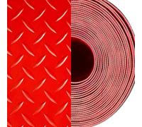 Duty Rubber Carpet， Rubber Flooring Mat Red,0.6m to Floor Protector for Basement/Shed/Entry/Horse Stall(1x5m/3.3x16.4ft)