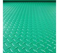 Duty Rubber Carpet， Workshop Diamond Plate Runner Mats 2.3mm Thick, Waterproof Rubber Garage Floor Covering Mat Roll(Green,1x5m/3.3x16.4ft)
