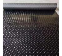 Duty Rubber Carpet， Workshop Diamond Plate Runner Mats 2.3mm Thick, Waterproof Rubber Garage Floor Covering Mat Roll(Black,1.6x5m/5.2x16.4ft)