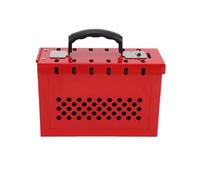 -Duty Steel Group Lockout Box Kit for Electricians - 12x 38mm Keyed Padlocks, 24 Keys, Red & Cable Locks OSHA-Compliant Loto Solution