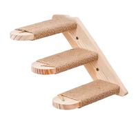 Duty Wooden Climbing Ladder Wall-Mounted Activity Center for Vertical Exploration & Compact Living Space Saving Cats Climbing Furniture Natural Wood Cats Toy for Apartment