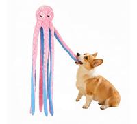 Duuclume 1M Long Giant Octopus Tough Dog Toy - Squeaky Interactive Tug of War Chew Toy, Boredom Buster for Medium & Large Dogs (Pink)