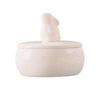 Duuclume 300ml Pet Cremation Urn, Upright Rabbit Design on Lid, Waterproof & Durable Pet Memorial Ash Holder for Small Animals,Pet Keepsake for Ashes Hair Teeth Nails, White (Upright Rabbit)