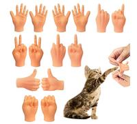 Duuclume 7-Pack Mini Hands for Cats, Tiny Elastic Hands for Cats, Small Tiny Human Hands Pet Funny Finger Soft for Cat Massage, Cute Little Hand Finger Toy for Gifts