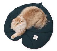 Duuclume Cat Mat Bed, Waterproof Double-Sided Leaf-Shaped Sleeping Pad, All-Season Pet Cushion with Cotton Fabric, 65x70cm for Cats & Small Dogs, Machine Washable (Green Orange)